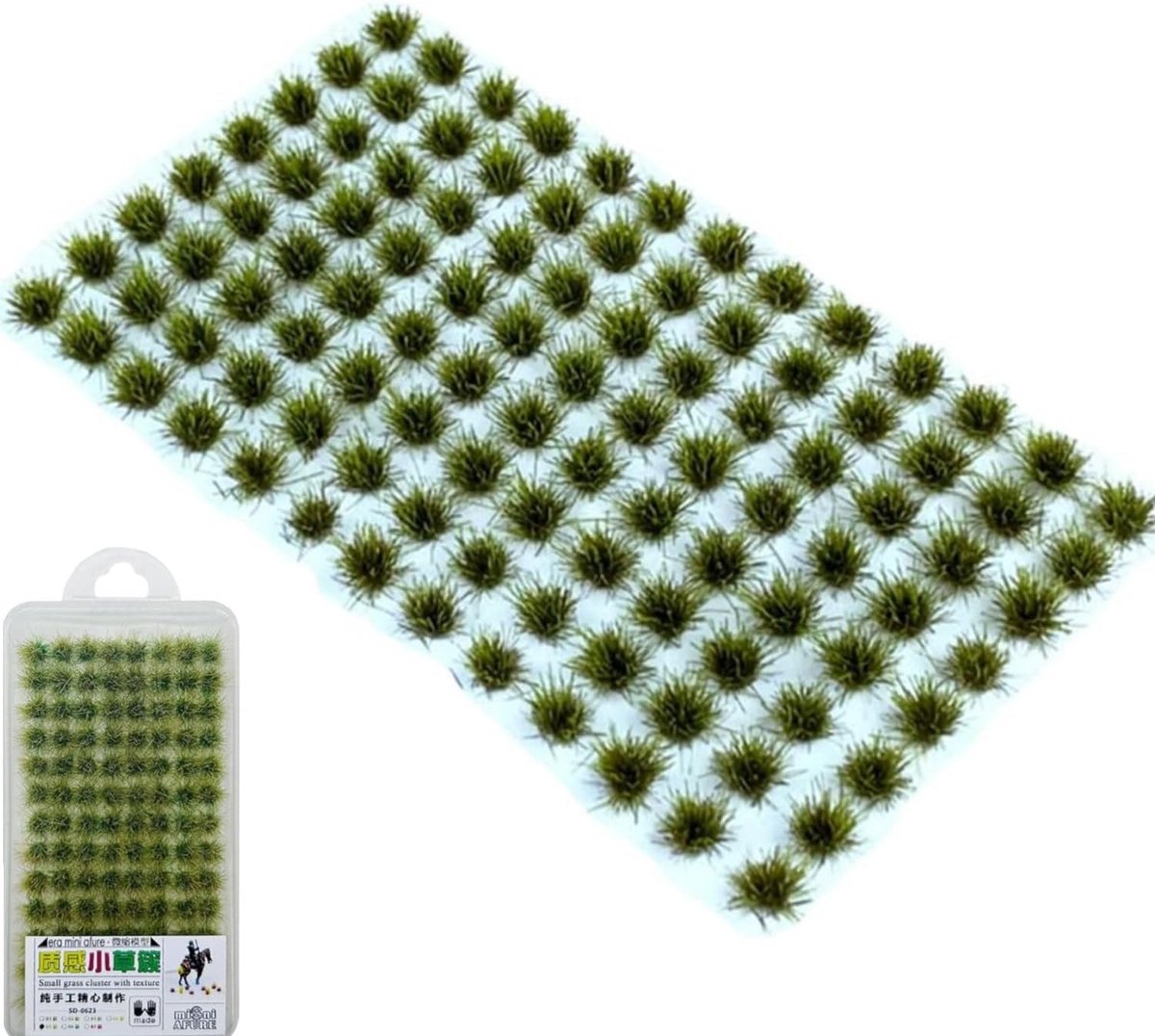 120 Stuks Statisch Gras voor Modelbouw, Kunstgras voor Landschapsontwerp, Miniatuur Grasdecoratie voor Treinscènes en Sandtafels