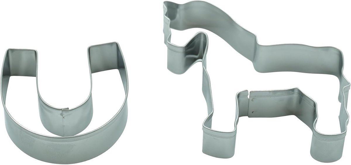 BekkiB - Set of 2 cookie cutters "Horse & Horseshoe" - Dishwasher safe cookie cutters made of stainless steel - ShopVlot