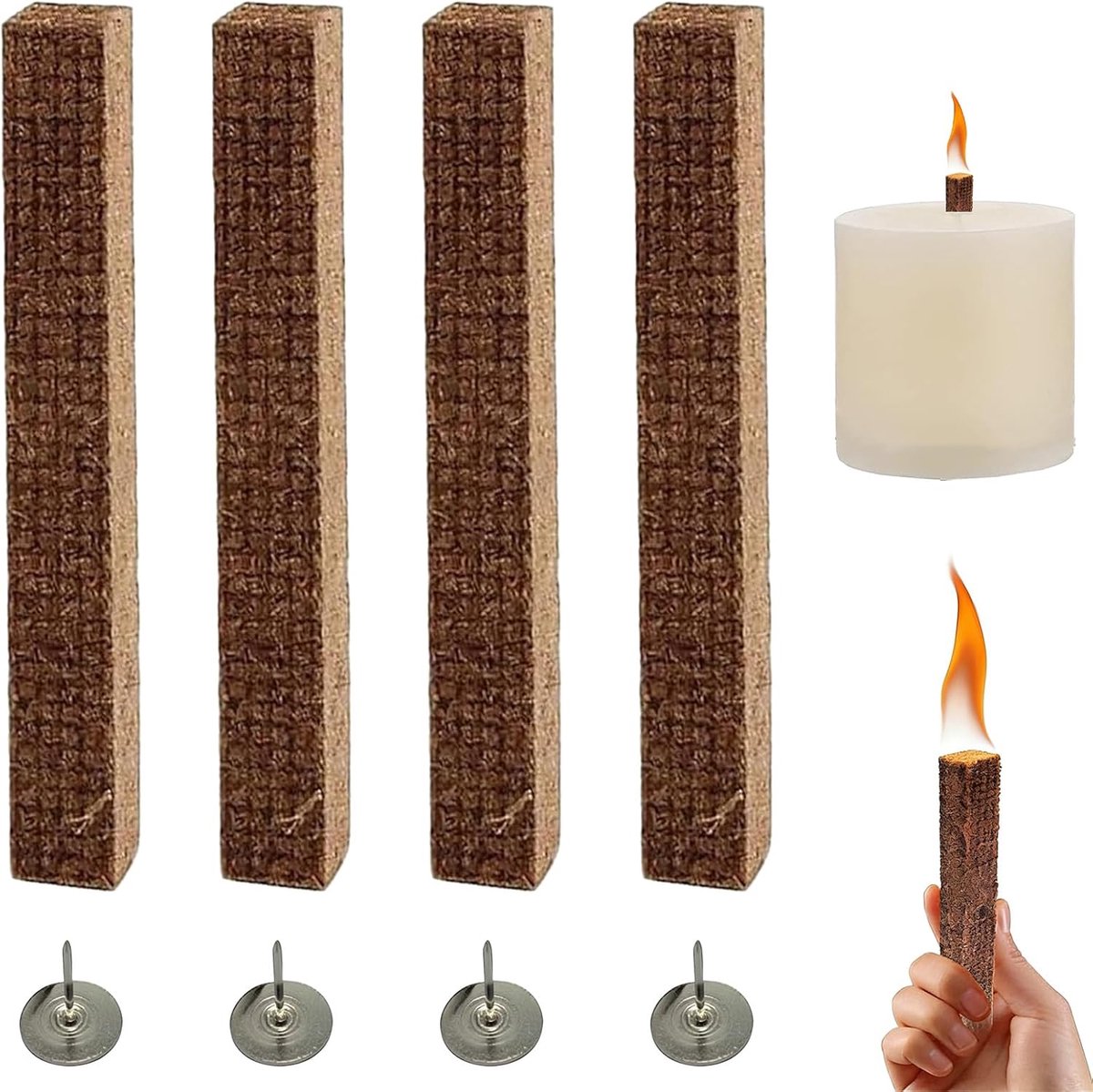 Waxblokken set 4 stuks - 20x20x100 mm - herbruikbaar - ideaal voor sfeervolle decoratie - ShopVlot