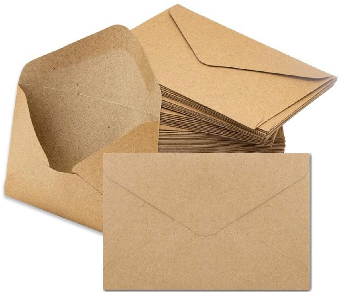 Solidchoice - Set van 100 Kraft Papieren Enveloppen voor Diverse Gelegenheden