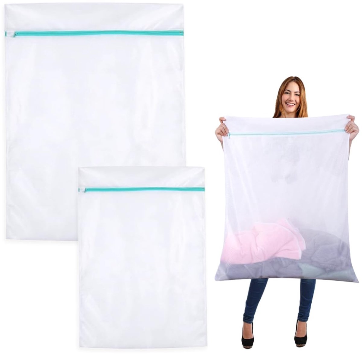 Solidchoice - 2 Stuks Wasnetten voor de Wasmachine, Maat XL en L