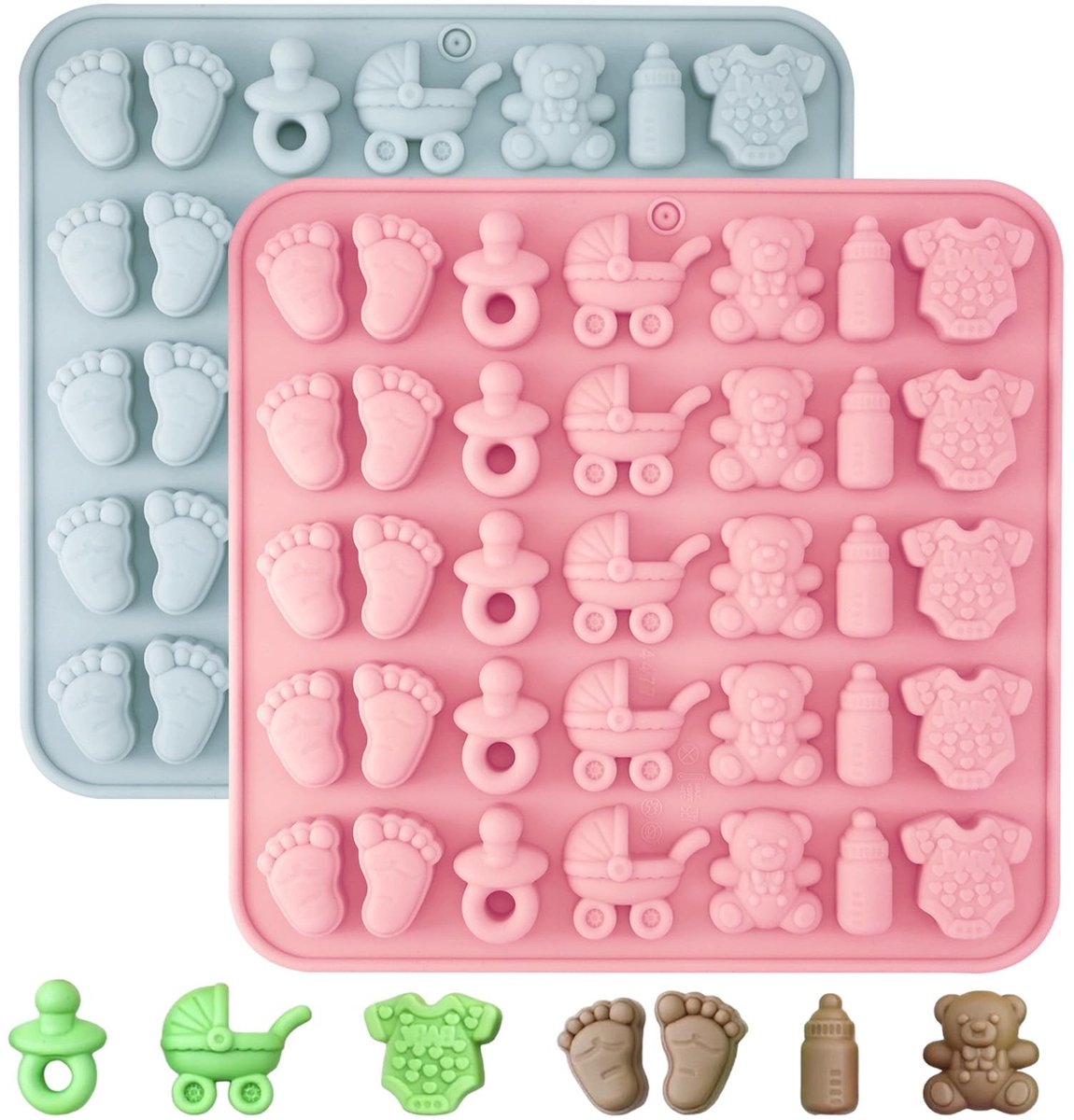 Solidchoice - Set van 2 Silicone Mallen voor Babyverjaardagen
