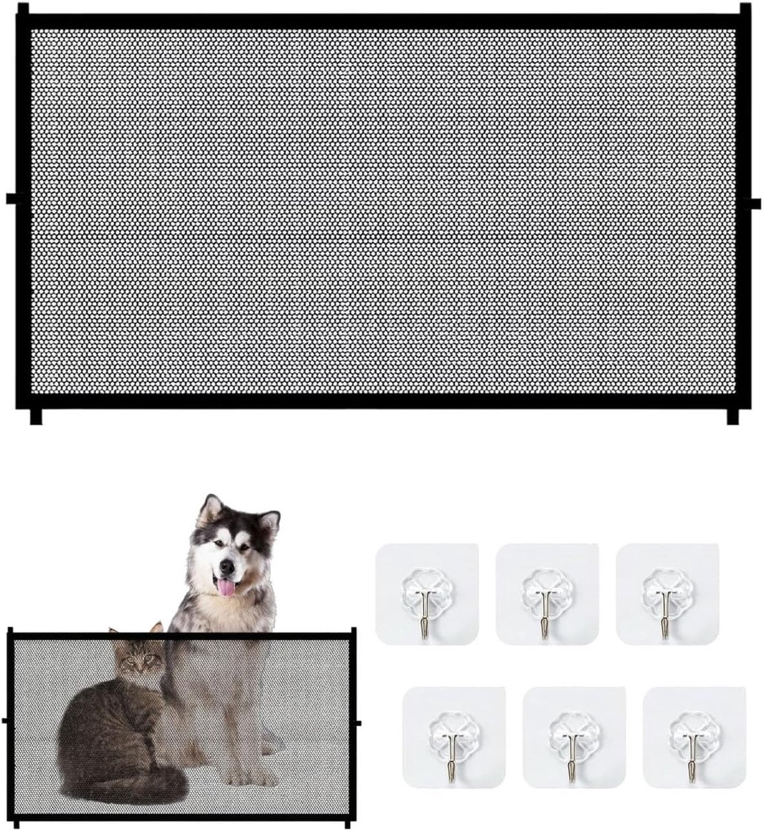 Trapbeschermingsrooster uittrekbaar 180 x 72 cm - zonder boren - voor honden en katten - veilig voor trappen - ShopVlot