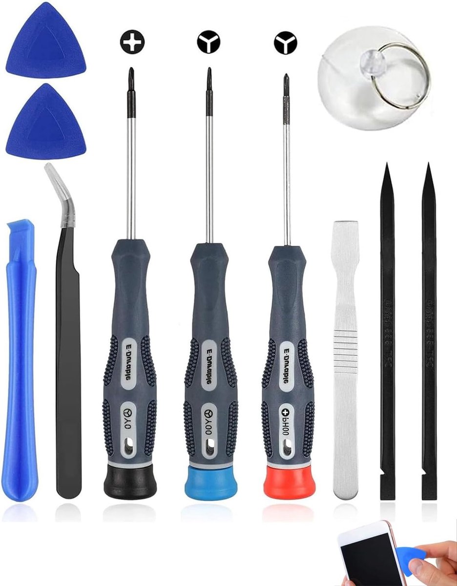 Reparatieset 11-delig - CR-V-staal - ergonomische handgreep - ideaal voor precisiewerk - ShopVlot