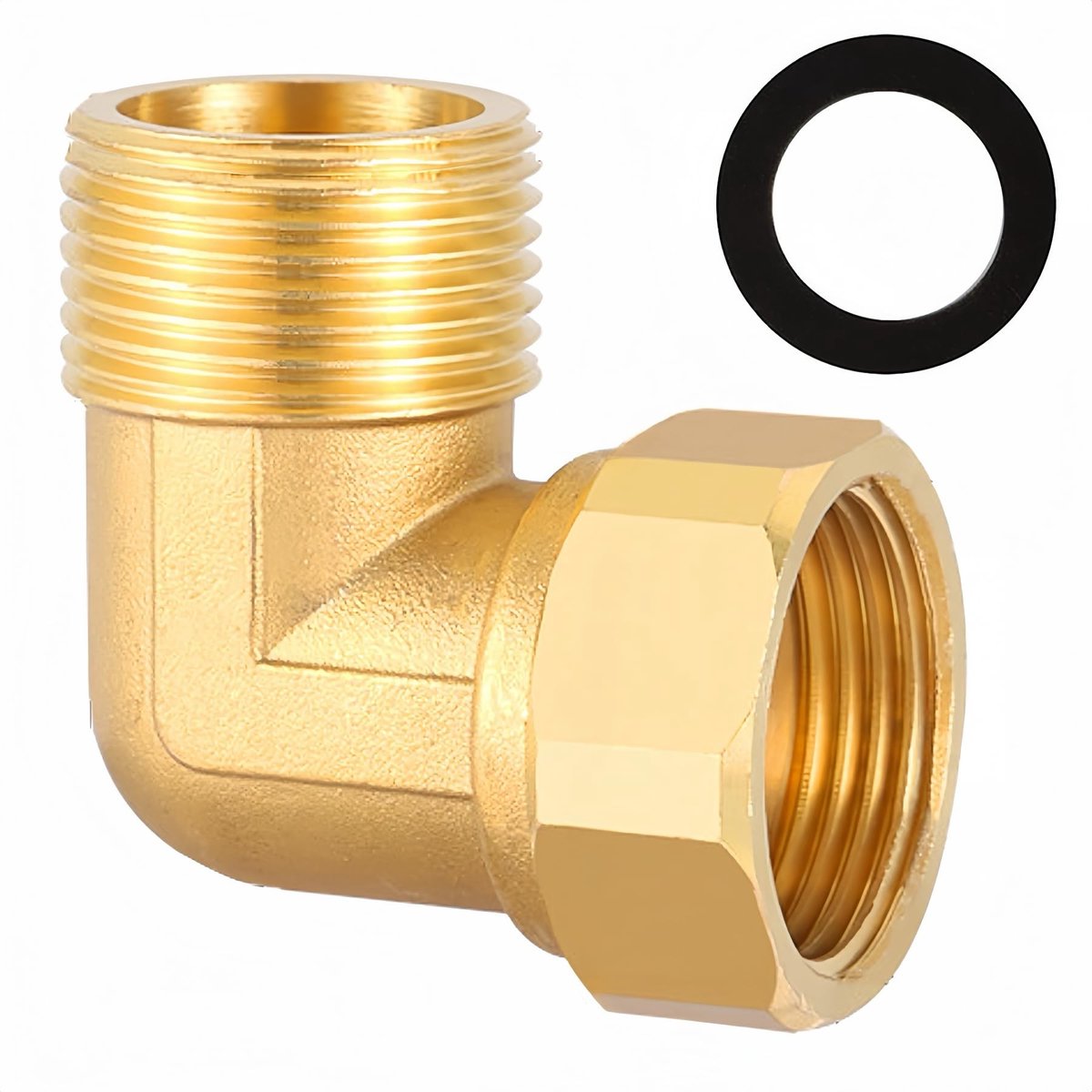 Solidchoice - Messing Verstelbare Schroefverbinding G1/2 Inch met Rubber Seals