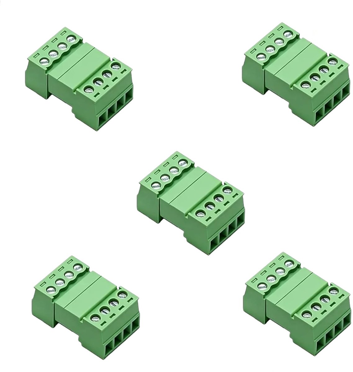 4-polige aansluitingen 5 stuks - schroefklemmen - soldeervrij - snelle montage voor elektronische projecten - ShopVlot
