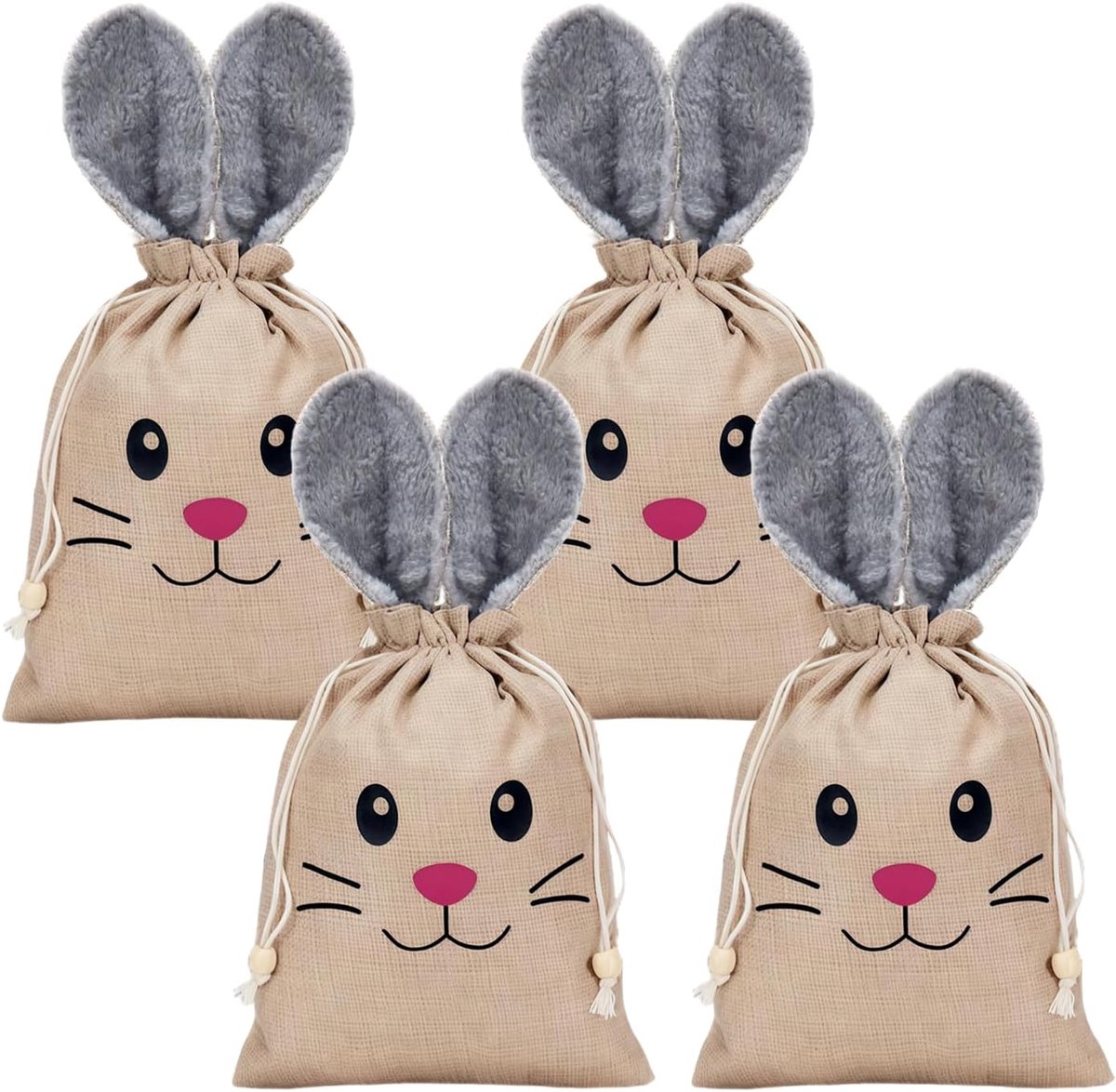 Jute tas Paas 26 x 20 cm - Hare oren tas - Duurzaam materiaal - Perfect voor Pasen - ShopVlot