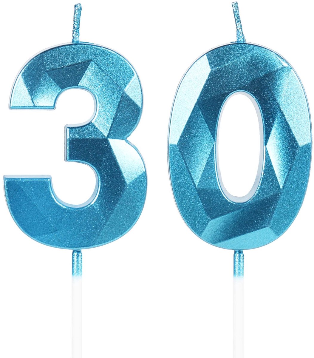 Solidchoice - Blauwe 30e Verjaardagscandles Cake Decoratie