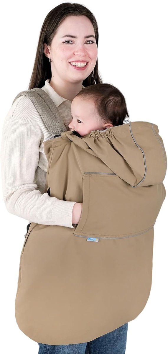 Waterdichte baby draaghoes - universele pasvorm voor autostoel en kinderwagen - zacht bruin - ShopVlot