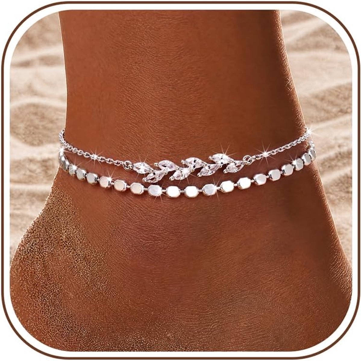 Anklet 925 Sterling Zilver - Verstelbaar Ankelbandje - Waterdicht - Perfect voor Strandgebruik - ShopVlot