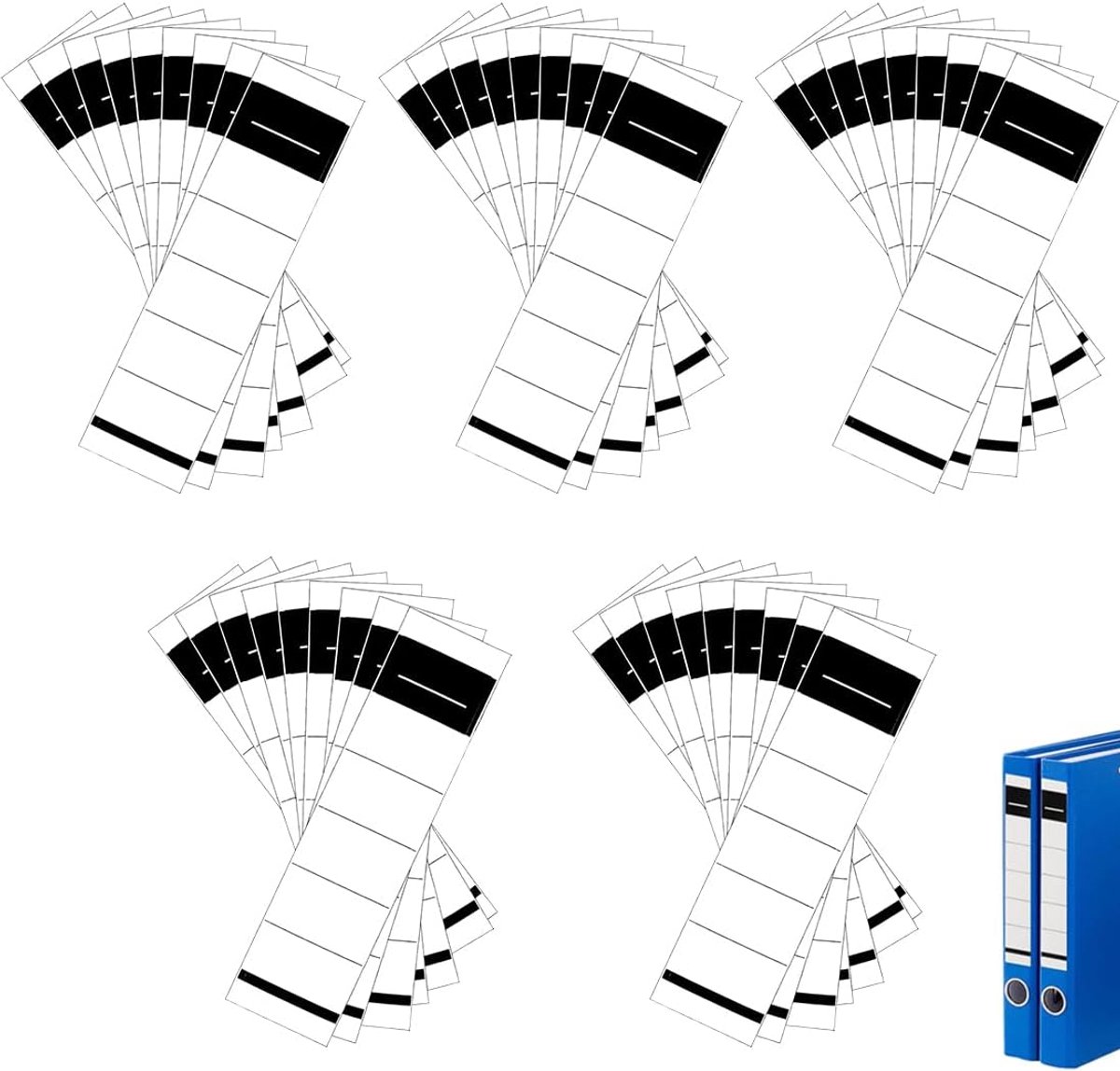 Zelfklevende labels 19 x 3.5 cm - set van 50 - wit - ideaal voor archivering - ShopVlot
