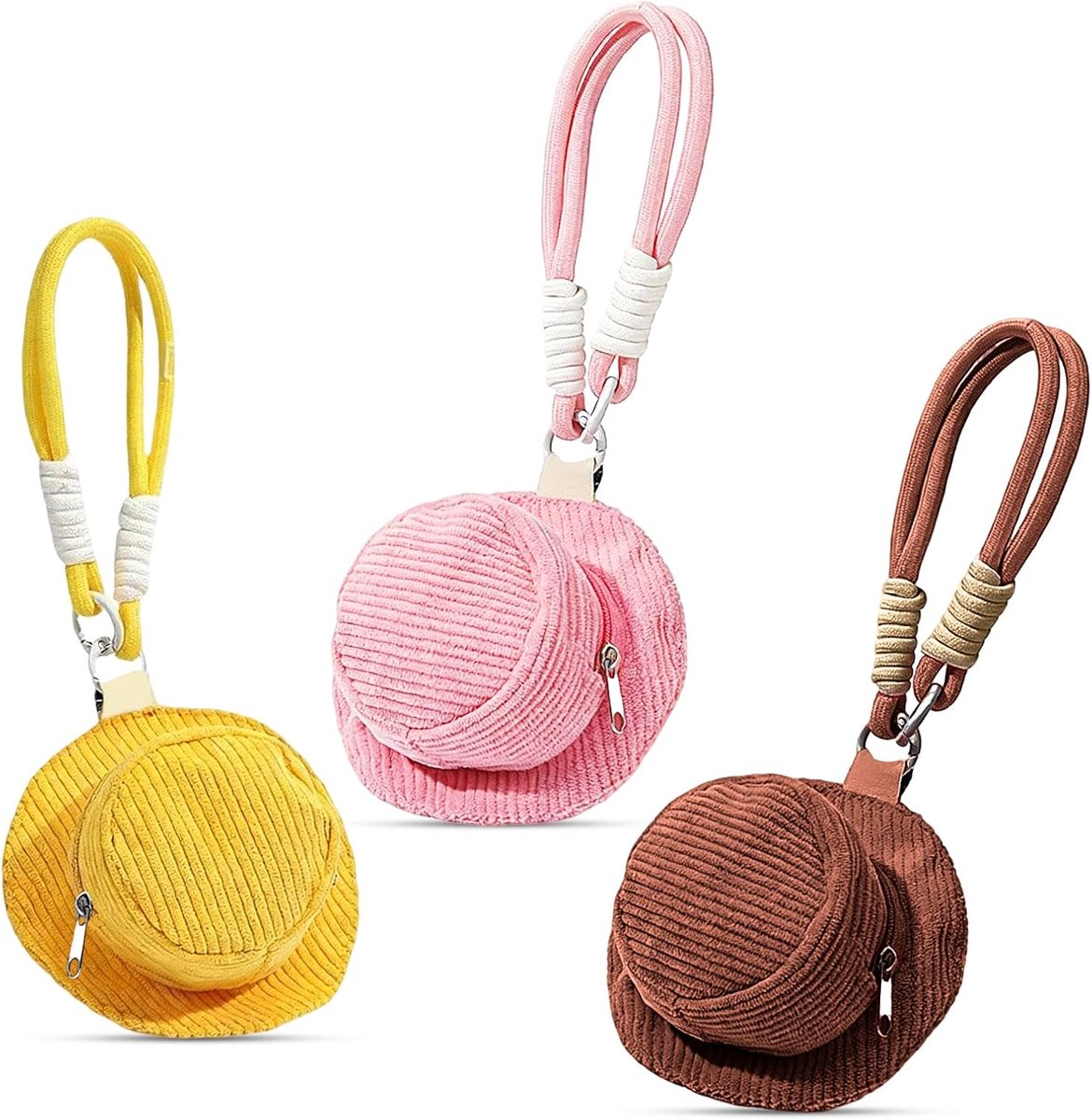 Reisjuwelen tasje 3 stuks - Compact en lichtgewicht - Corduroy materiaal - Ideaal voor onderweg - ShopVlot