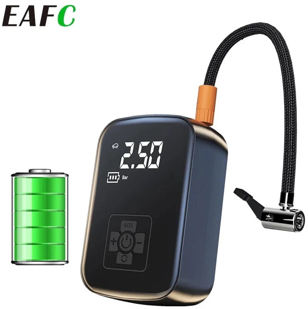 Draadloze Bandenpomp – Elektrische Luchtpomp met Digitale Bandenspanningsmeter – Auto Stop – LED – Voor Auto, Fiets & Motor