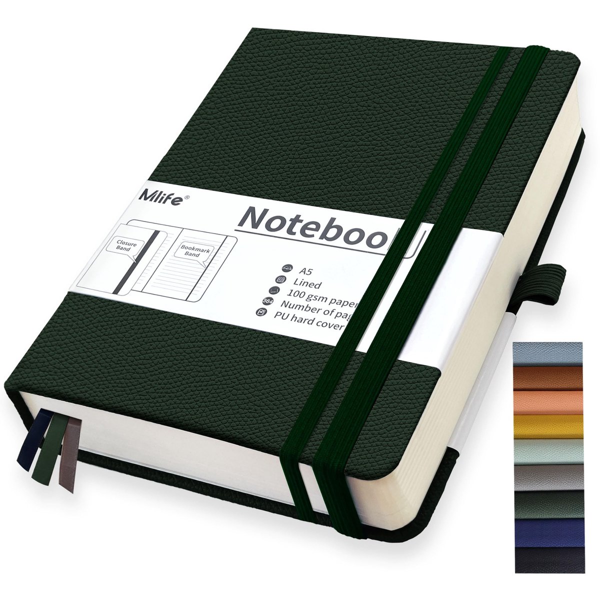 Solidchoice - A5 Notitieboek met 360 Pagina's en Pocket