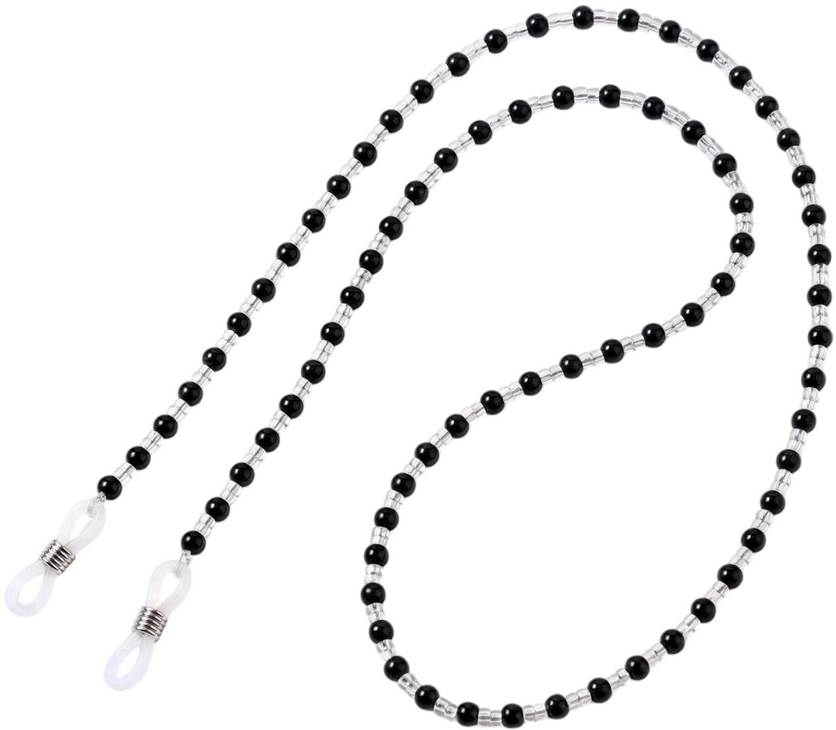Solidchoice - Set van 2 Zwarte Kristallen Beads Brilkettingen voor Hangen om de Hals