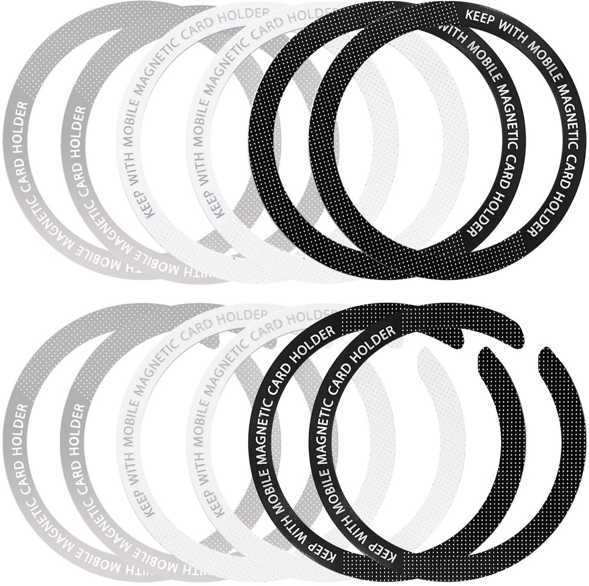 Solidchoice - Set van 12 Magnetische Ringen voor Draadloos Opladen, Universeel