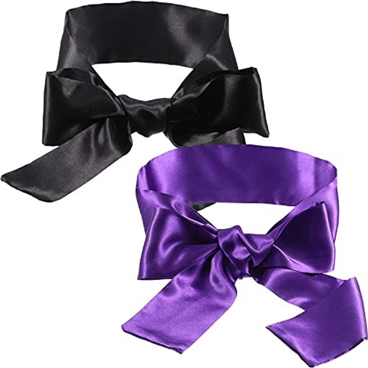 Solidchoice - Slaapmasker Satijn Oogmasker (2 stuks) - Zwart en Paars