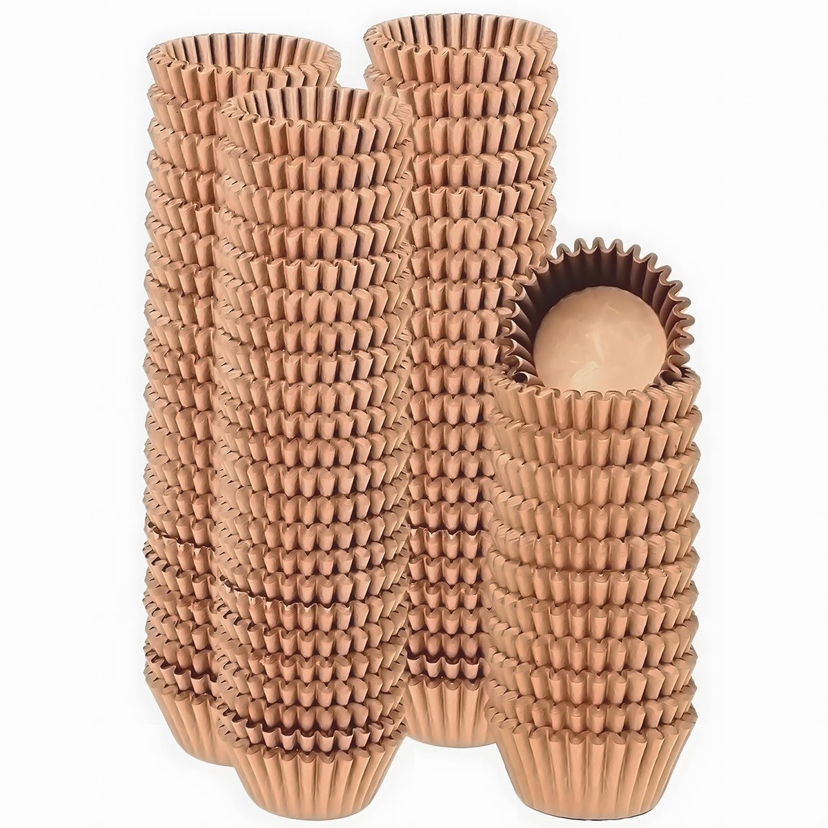 Solidchoice - 500 Stuks Mini Muffin Mallen van Papier, Bruin