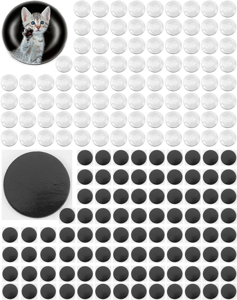 Solidchoice - Set van 180 Glazen Cabochons en Magneten voor Creatieve Projecten