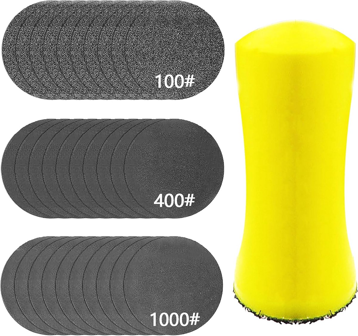 Schuurblok 25 mm - Hand schuurblok met 100/400/1000 korrel - Voor beton en terrazzo - Ideaal voor slijpen en polijsten - ShopVlot
