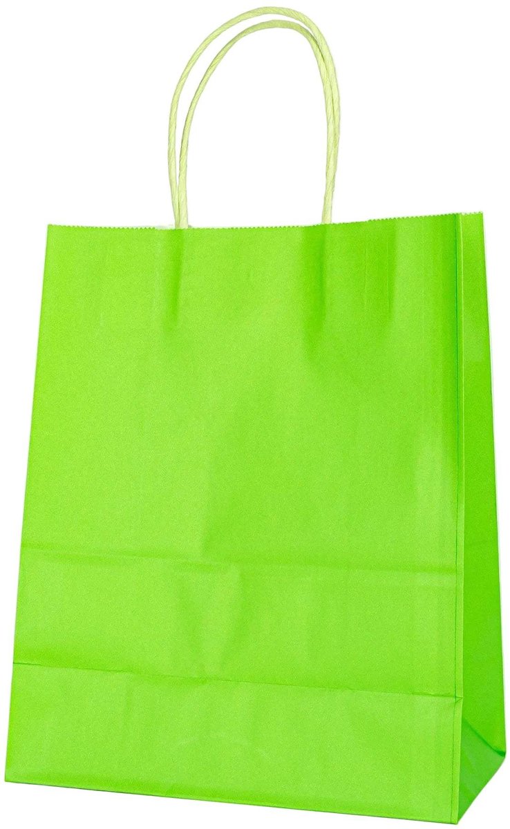 Papieren Draagtas - 60 Stuks -Fel Groen- 22x27x11cm - Papieren Tasjes - Kraft Tas - Tassen - Cadeau Tas - Hoogwaardig Kraft Papier - Eco-vriendelijk - Ideaal voor Geschenken - Lasentopack