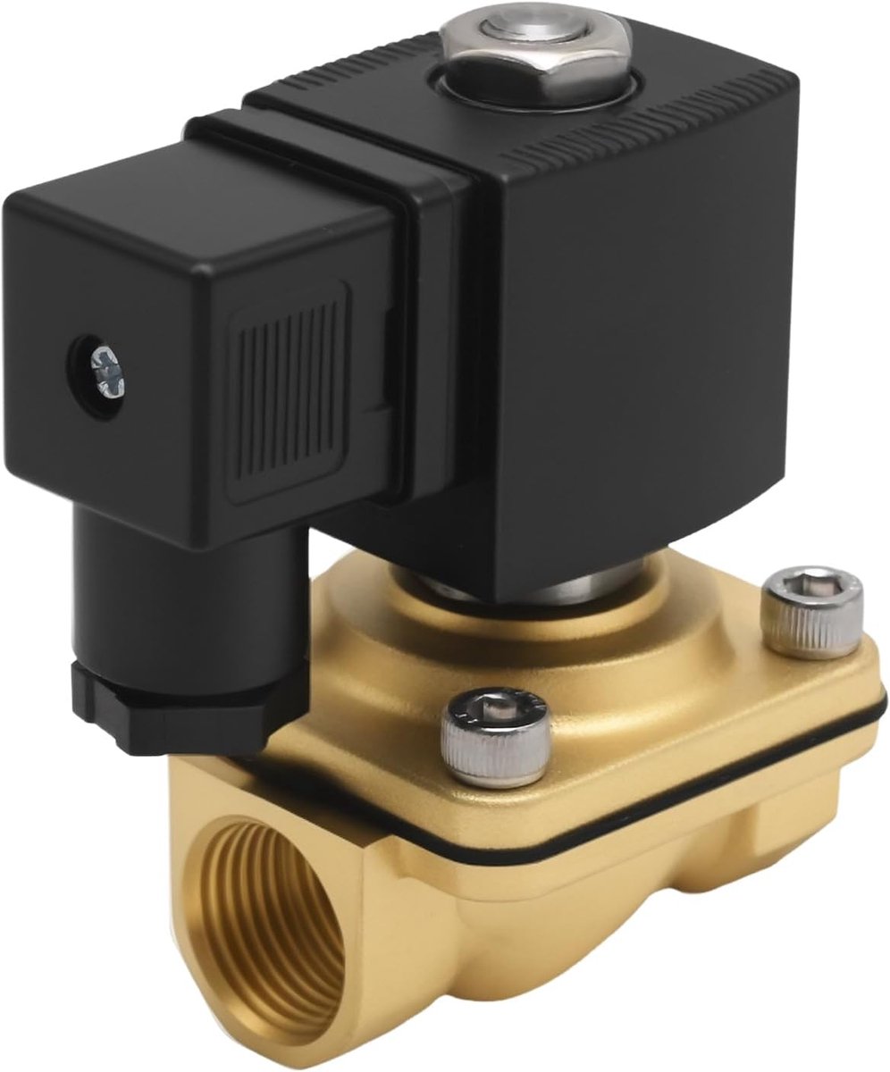 Solenoidklep 3/4 inch - messing - direct werkend - voor water en lucht - ShopVlot
