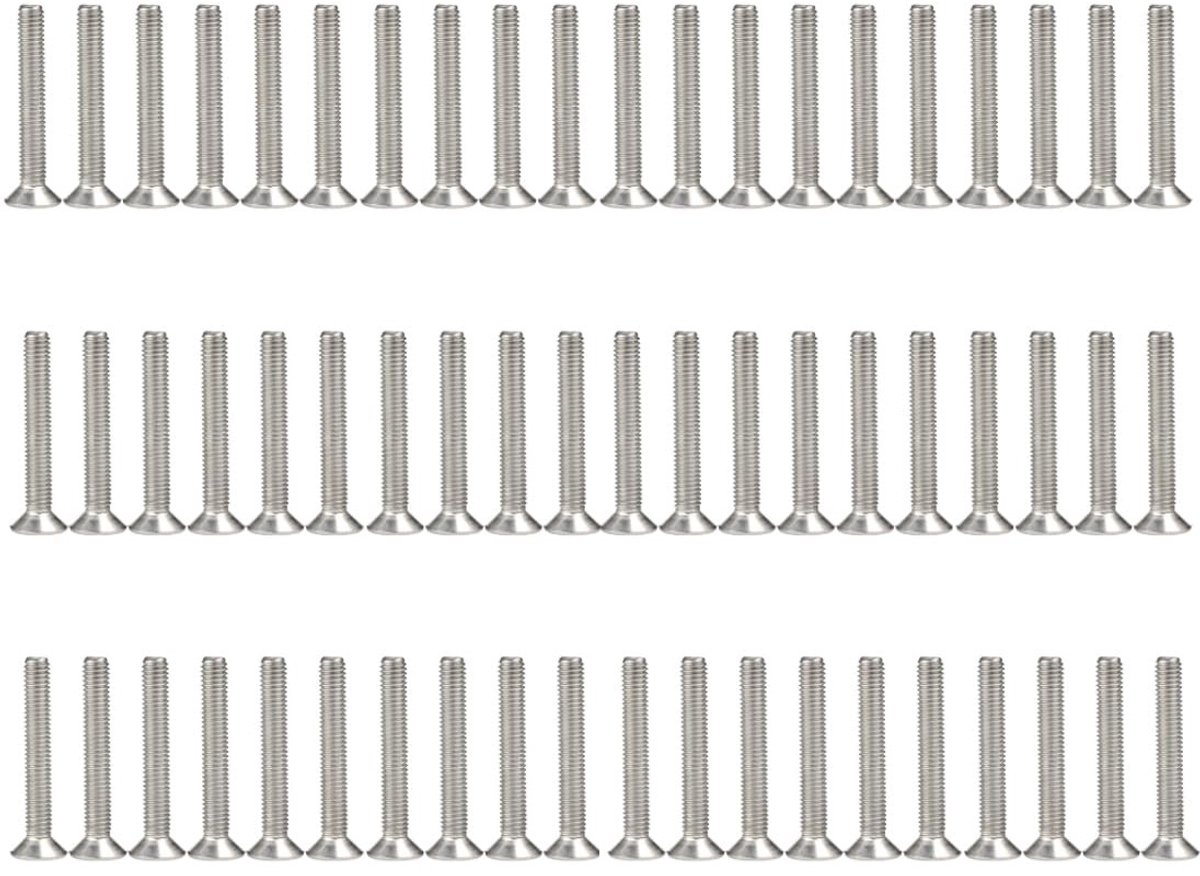 Solidchoice - Set van 50 RVS M4 Schroeven met Verzinkte Kop DIN 7991