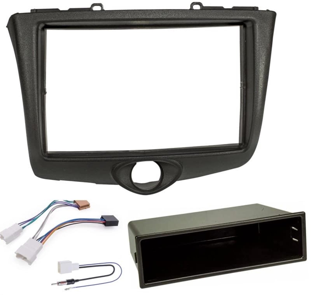 Radio panel kit 1-din/2-din - zwart - geschikt voor Toyota Yaris 2003-2006 - eenvoudig te installeren - ShopVlot