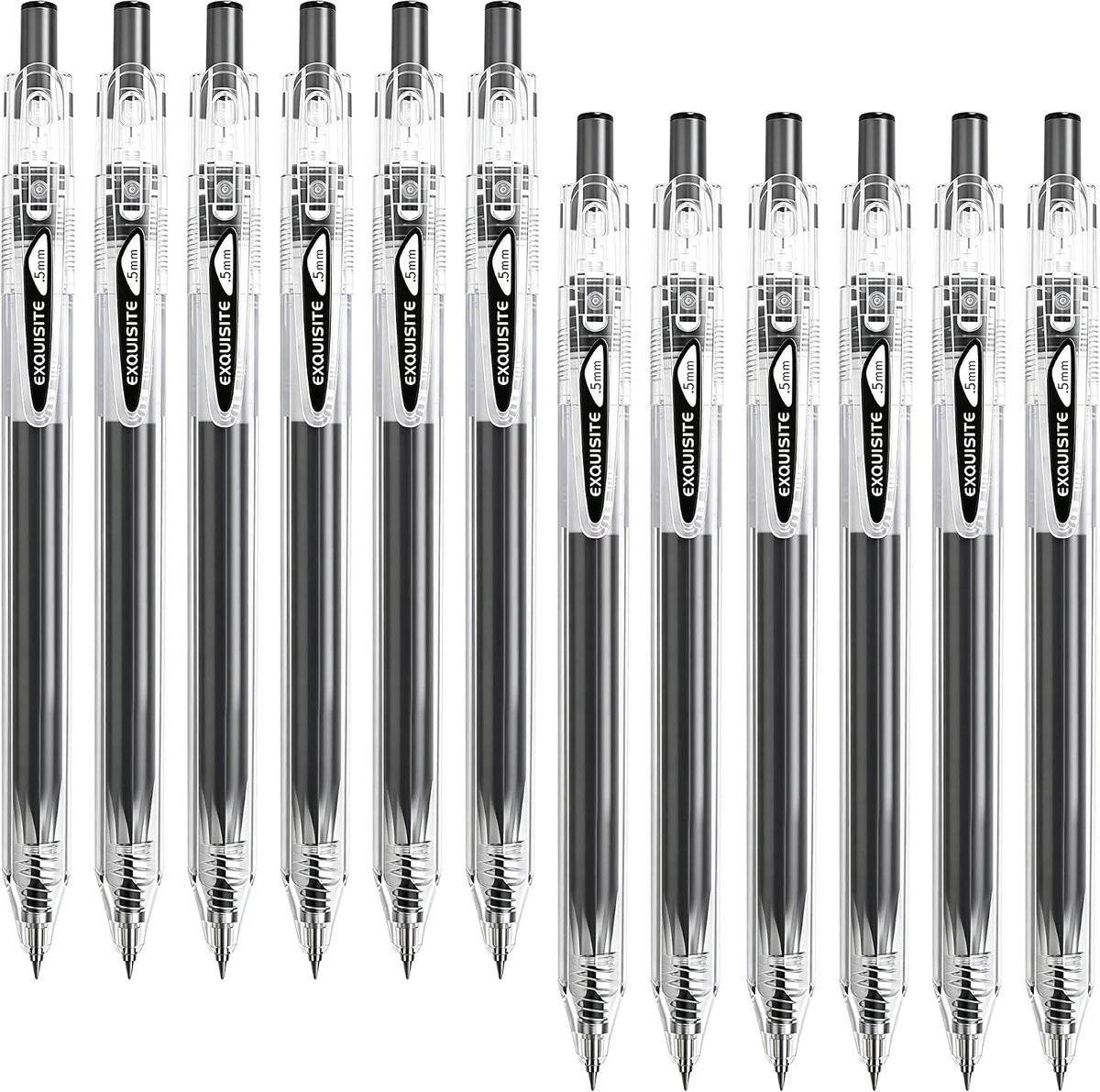Gelpen 12 stuks - sneldrogende rollerballpennen - extra fijne 0,5 mm punt - ideaal voor kantoor en school - ShopVlot