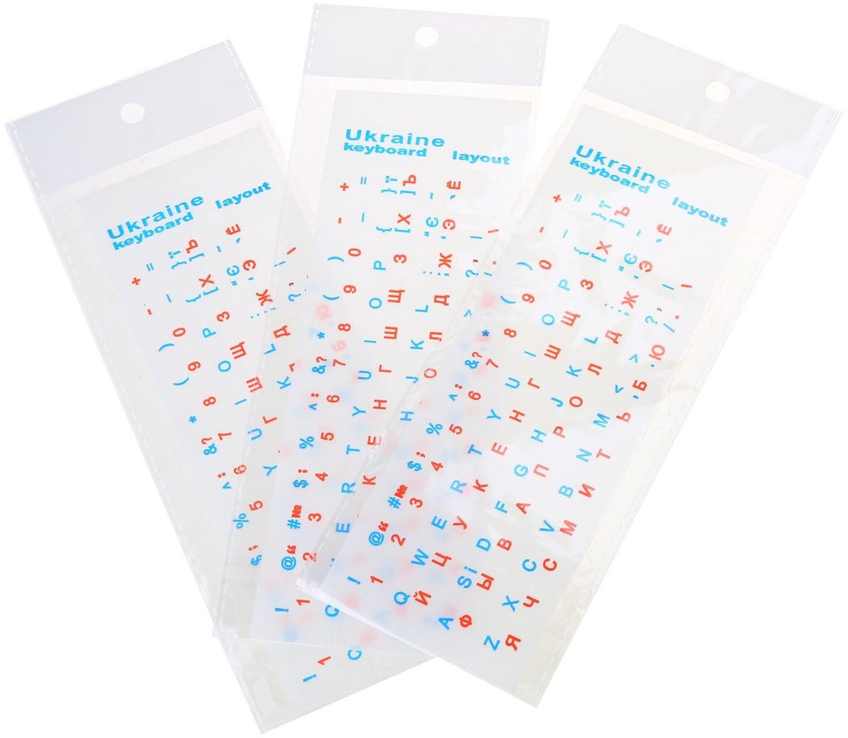 Solidchoice - Keyboard Stickers voor Oekraïens, Transparant met Kleurige Letters