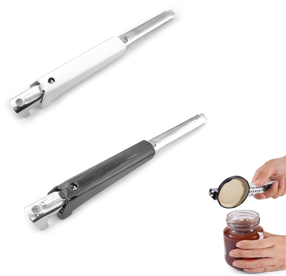 Solidchoice - 2 Stuks Handige Deksels Opener voor Senioren, RVS