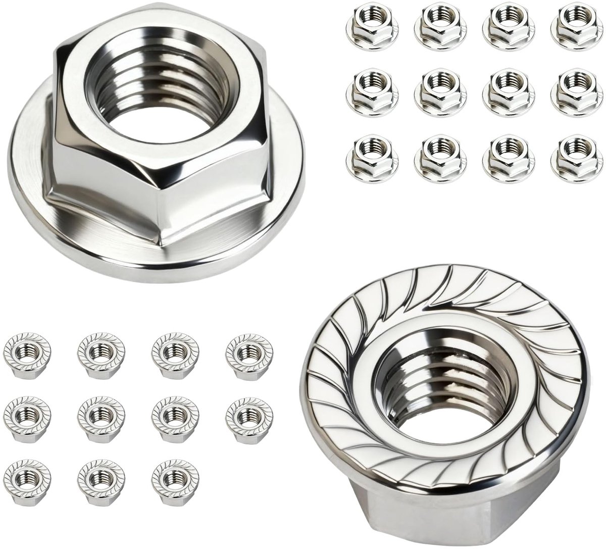 Solidchoice - Set van 25 Rvs Flensmoeren M8 voor Diverse Toepassingen