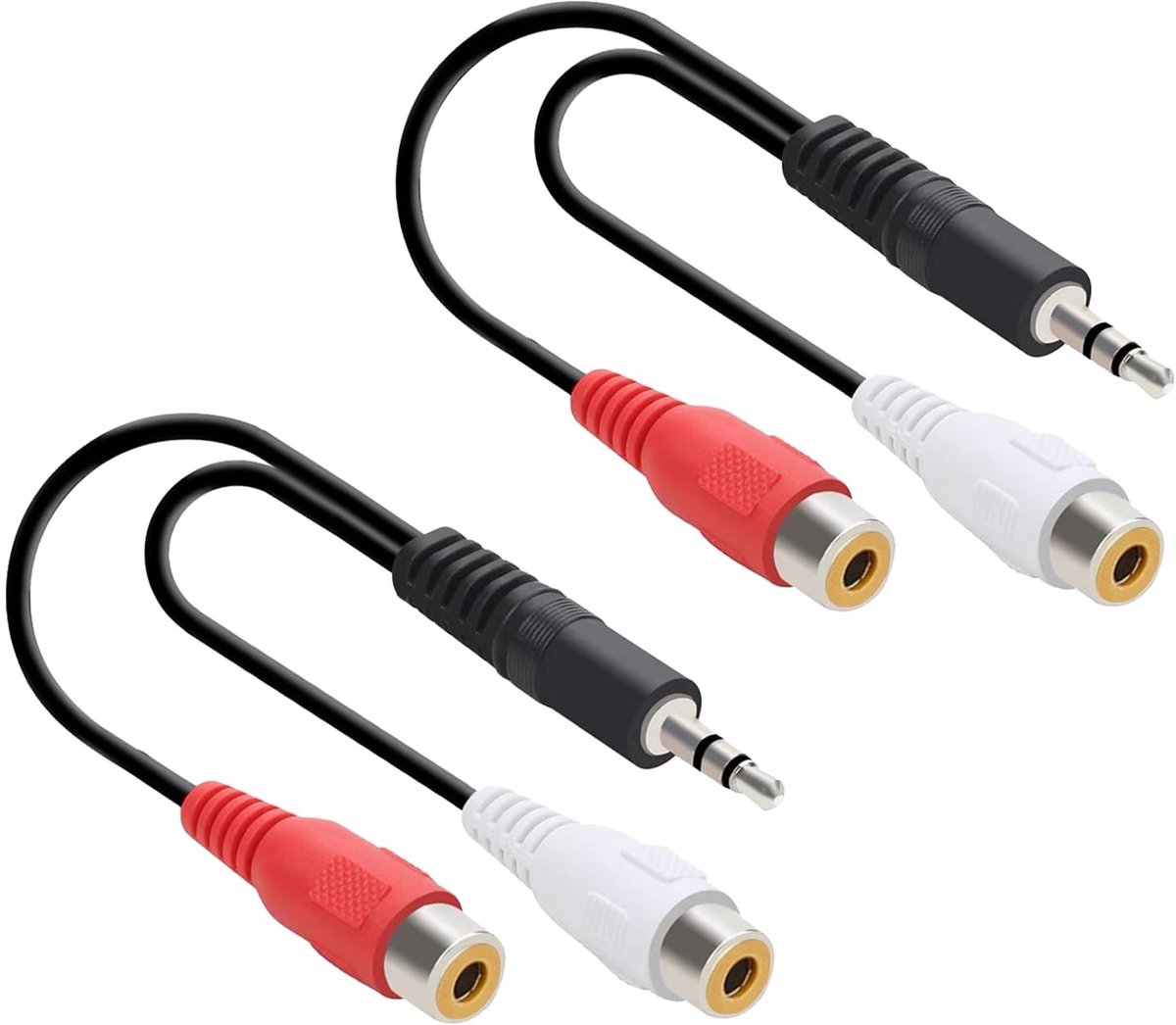Solidchoice - 2 Stuks RCA naar 3.5mm Audio Adapter met Goudplated Contacten