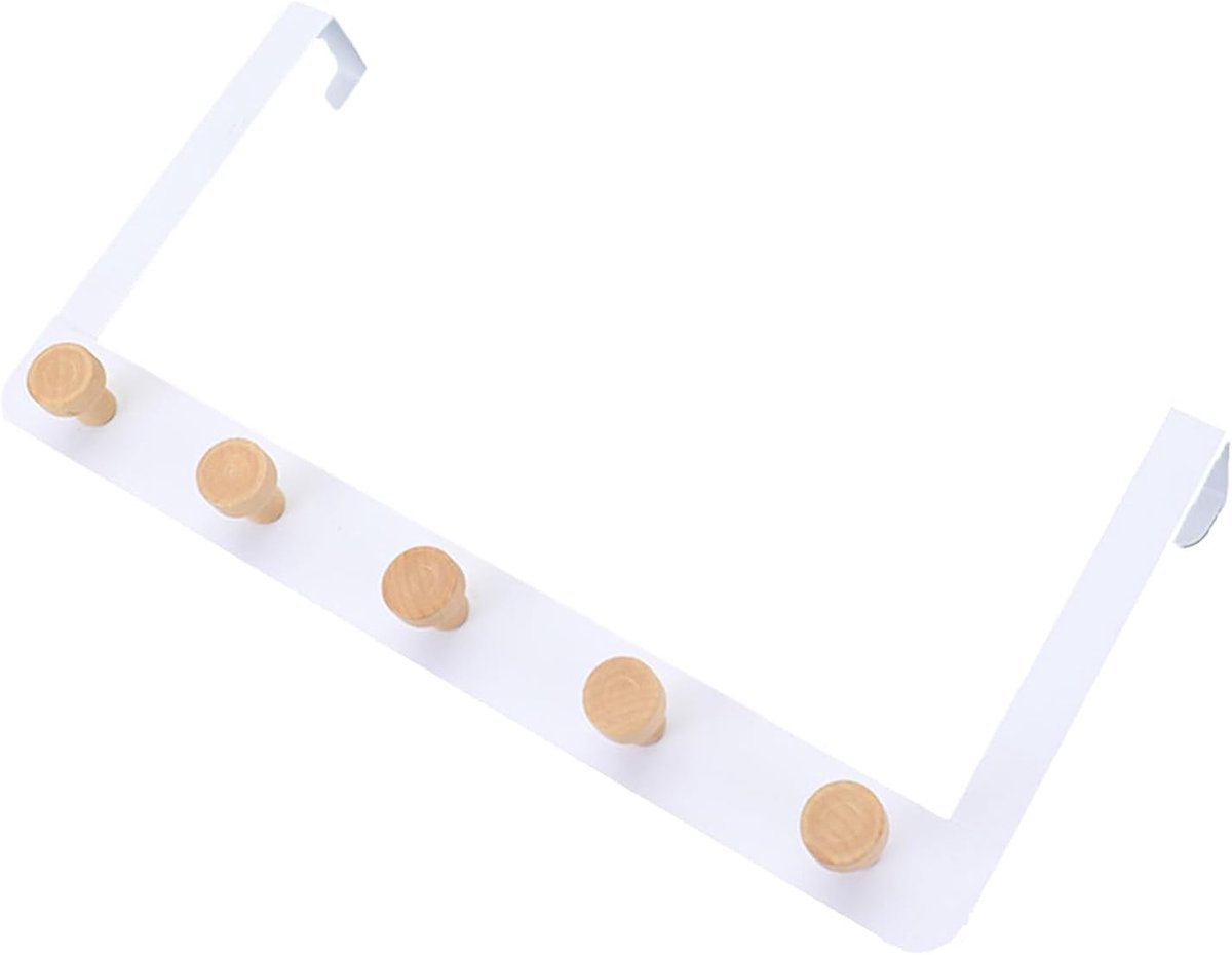SnelShoppen - Deur Kapstok voor Ophangen, 5 Haakjes RVS Kledinghaak Strip voor Deur, Minimalistisch Design voor Elke Interieurstijl, Ruimtebesparend e