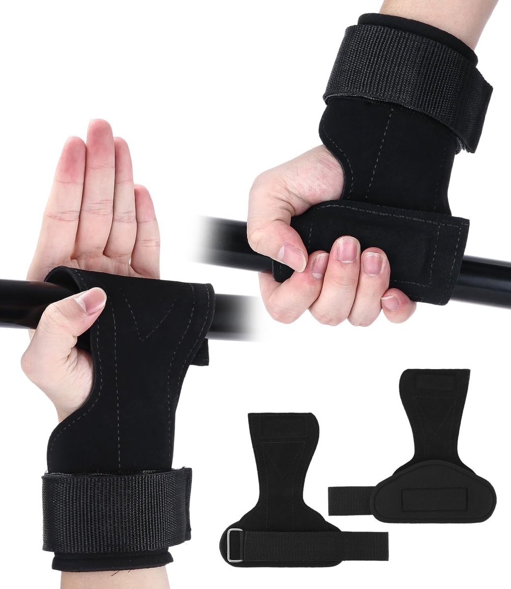 Solidchoice - Power Lifting Straps voor Krachttraining, Zwart Microfiber