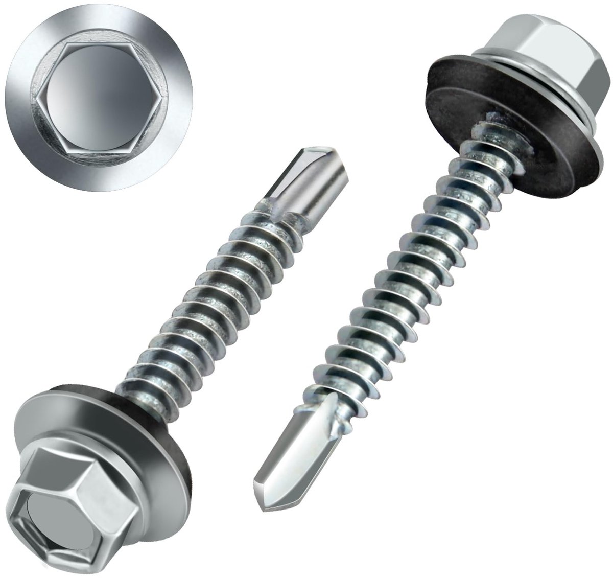 Solidchoice - 80 Stuks Zelfborende Schroeven met EPDM Ringen 4.8 x 35mm