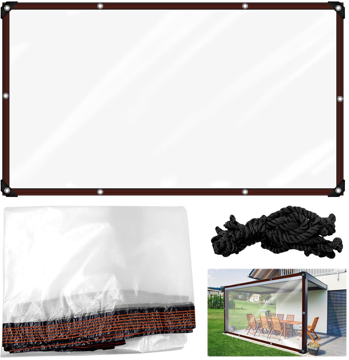 Solidchoice - 2 x 3 m Transparante Zeil, Waterdicht en Winddicht