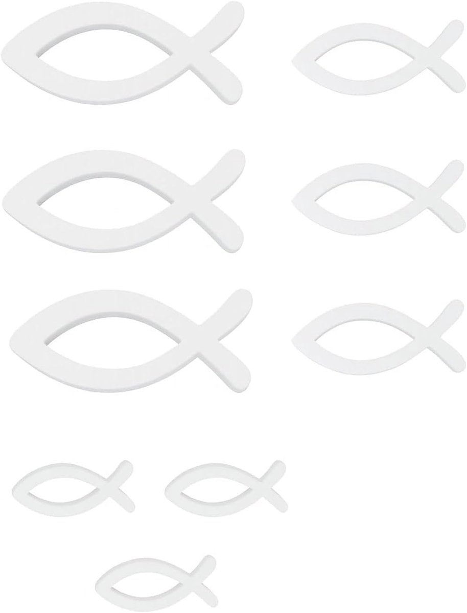 Houten vissen set - 9 stuks - Kleurrijk - Tafeldecoratie voor kinderen - ShopVlot