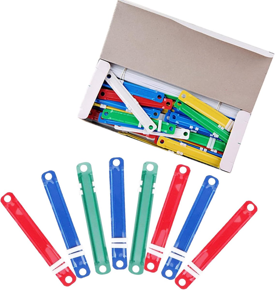 Plastic binder clips 200pcs - kleurrijk - duurzaam materiaal - voor documentorganisatie en archivering - ShopVlot