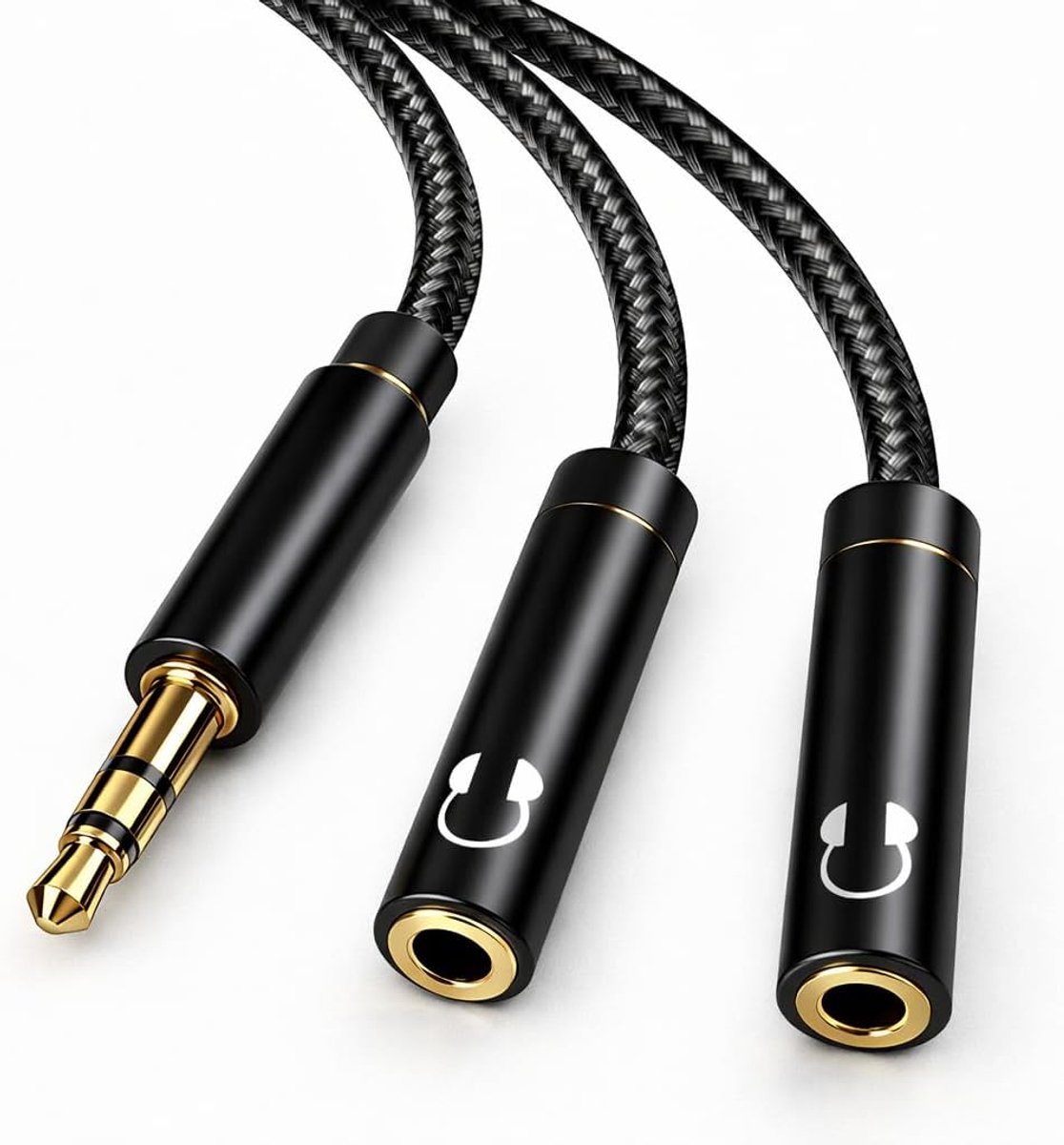 3,5 mm hoofdtelefoonsplitter 2 stuks - stereo Y-audiosplitter - universele compatibiliteit - deel muziek met vrienden - ShopVlot