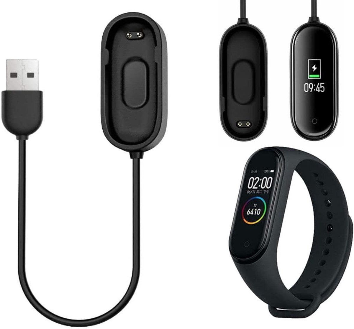Oplaadkabel voor Xiaomi Mi Band 4 - Flexibel - Robuuste metalen interface - Snel opladen - ShopVlot