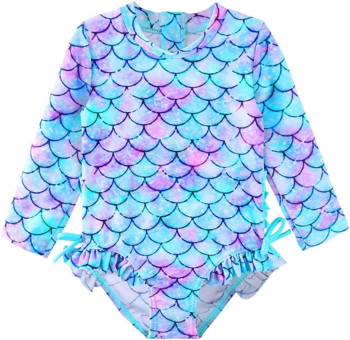 zwemoutfit lange mouwen 0-6 maanden - Gishscalegreen - anti-UV bescherming - ideaal voor zonnige dagen - ShopVlot