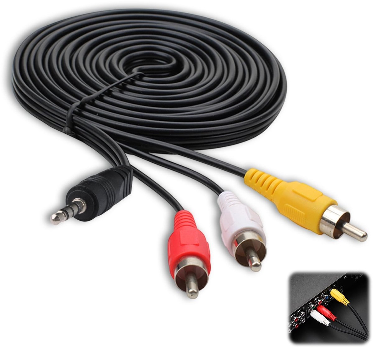 Solidchoice - TRRS naar 3×RCA AV Kabel van 3m