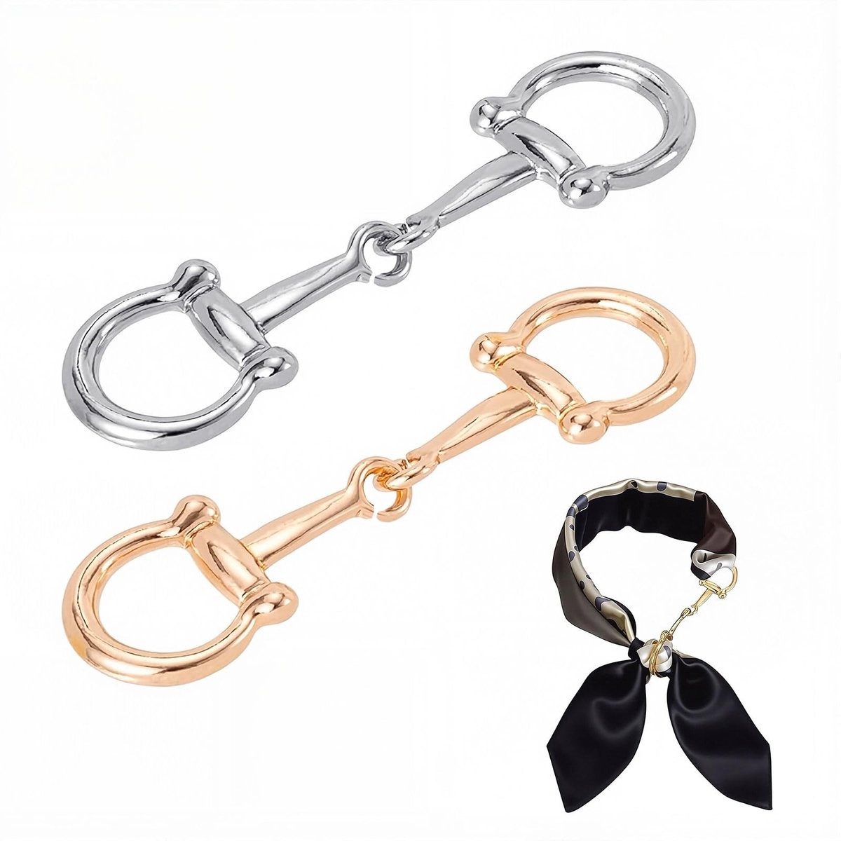 Solidchoice - Set van 2 Stijlvolle Sjaal Clips in Paardbit Design