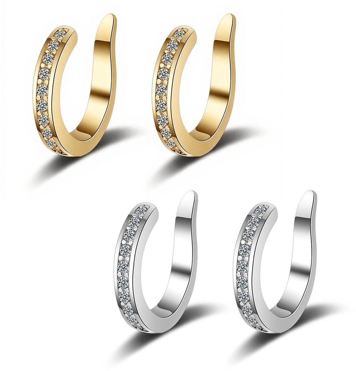 Solidchoice - 4 Stuks Oorcorrectie Clips, Goud en Zilver voor Protruderende Oren