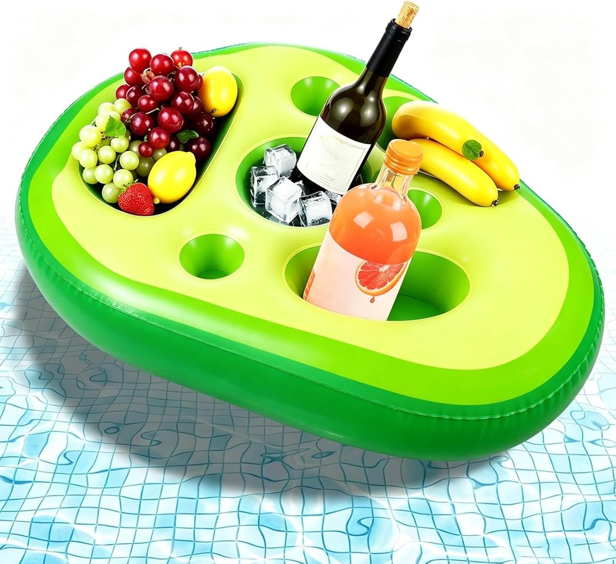 Opblaasbare bekerhouder 70 x 50 cm - PVC - drijvende snacks en drankjes - ideaal voor zwembadfeest - ShopVlot