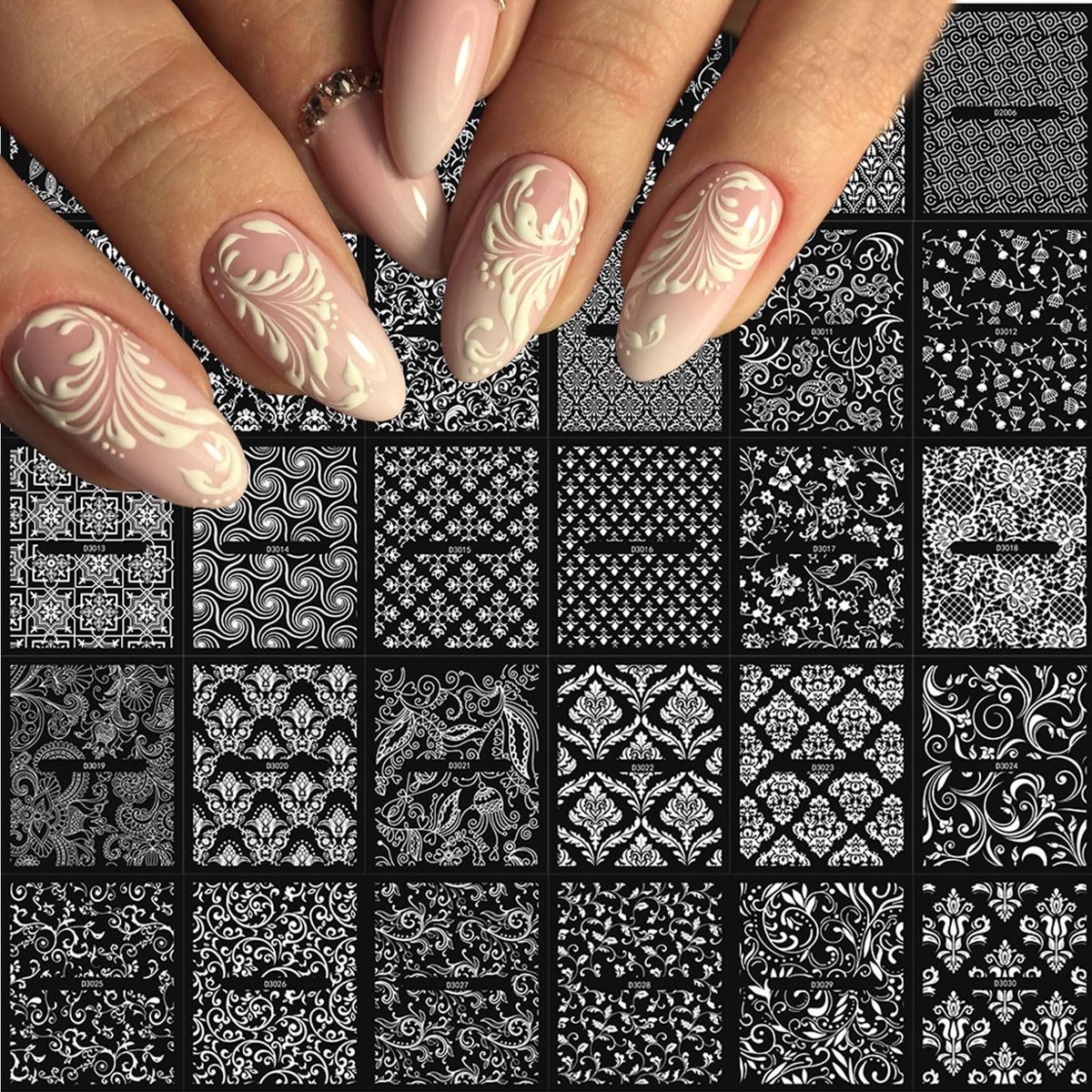 Solidchoice - 30 Vellen Elegante Nagelstickers met Bloemmotieven