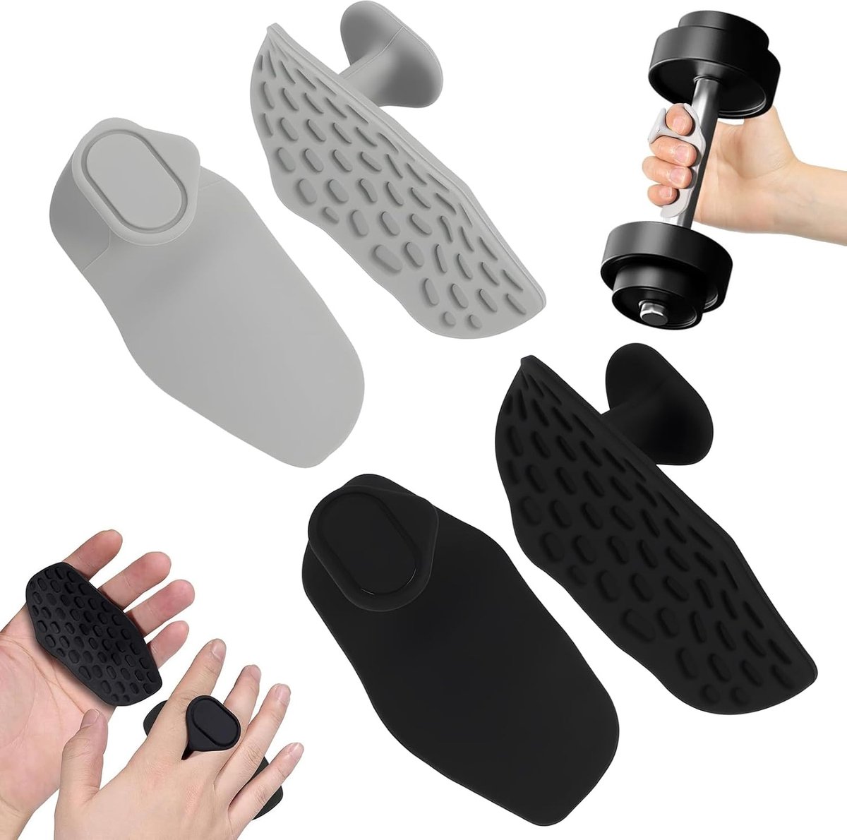 Grip pads voor krachttraining - siliconen grip aids - ergonomisch gevormd - bescherming tegen blaren - ShopVlot
