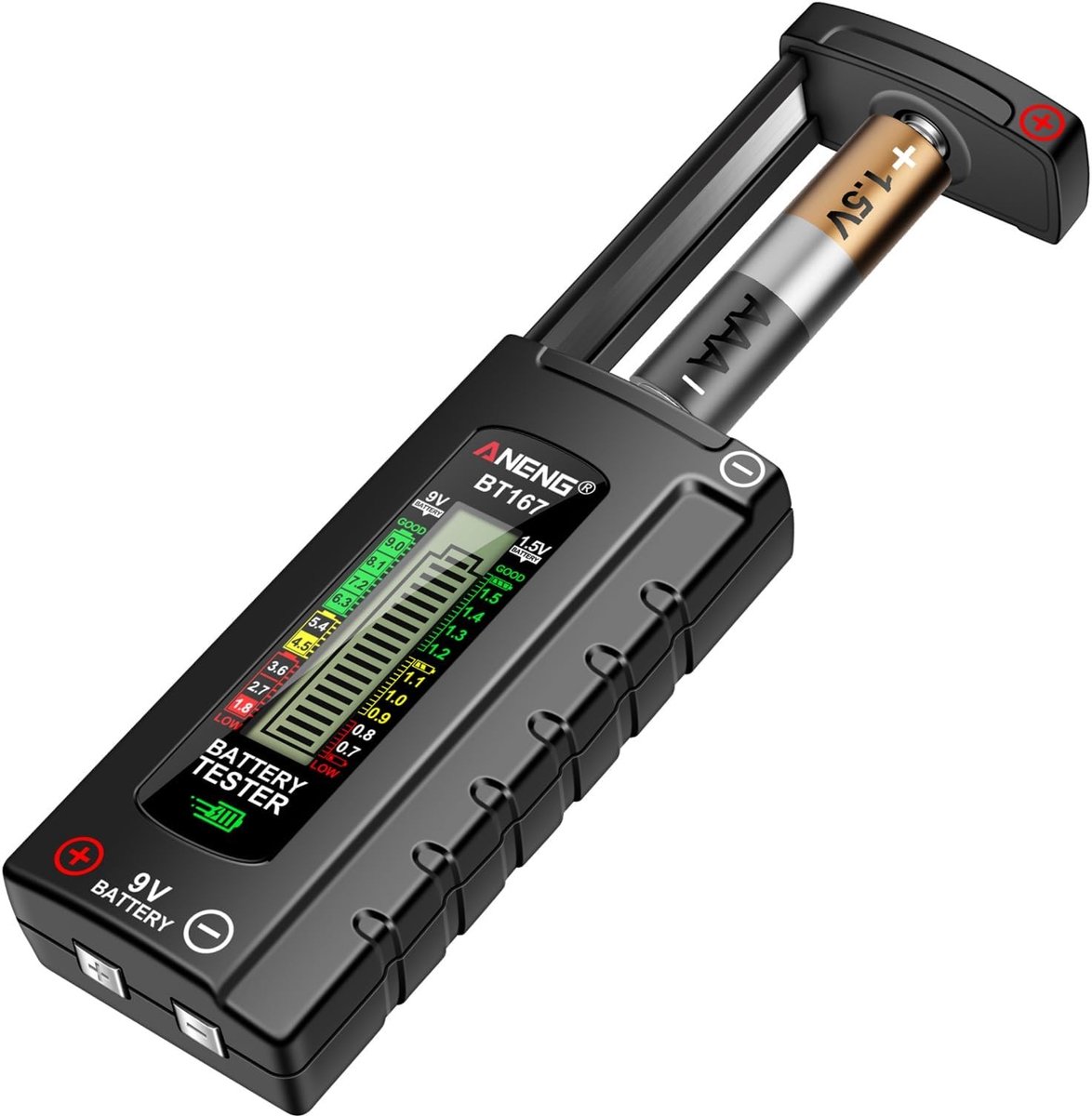 Solidchoice - Digitale Batterijtester voor Diverse Batterijen met LCD-Display