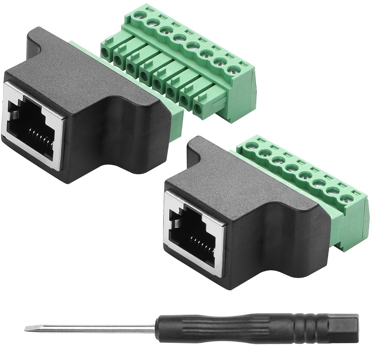 RJ45 schroefklemadapter - RJ45 aansluiting - stevige bevestiging - eenvoudig te installeren - ShopVlot